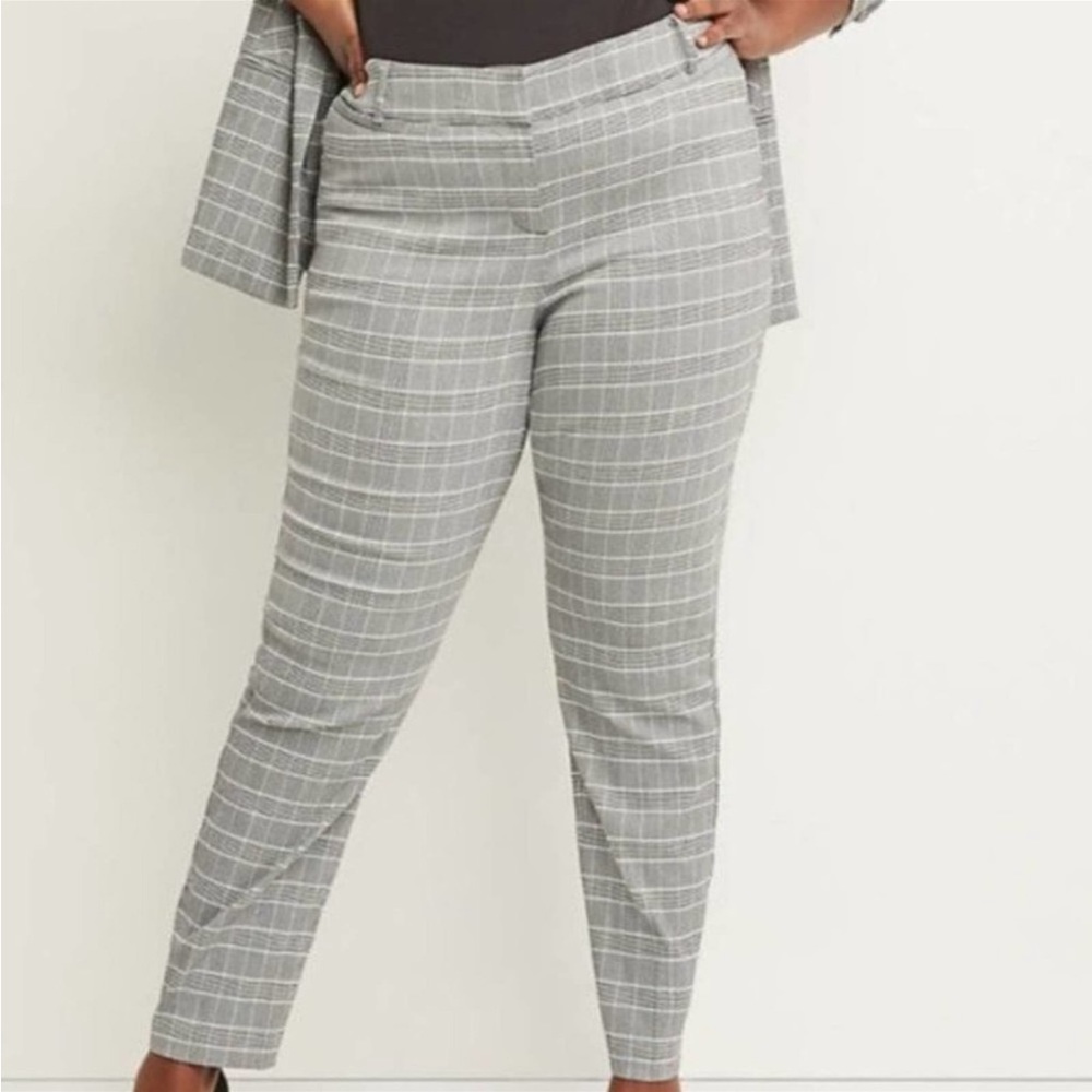 Lane Bryant The Allie Pant Career Trousers Plaid Wear to Work Stripes Size 14